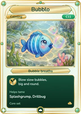 The Bubblo (bubble breaths) card
