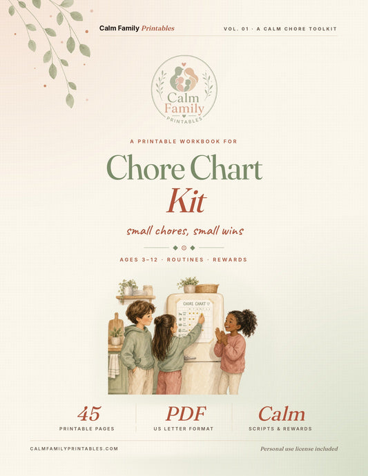 Age-appropriate chores for kids - printable chore chart by age from toddlers to tweens