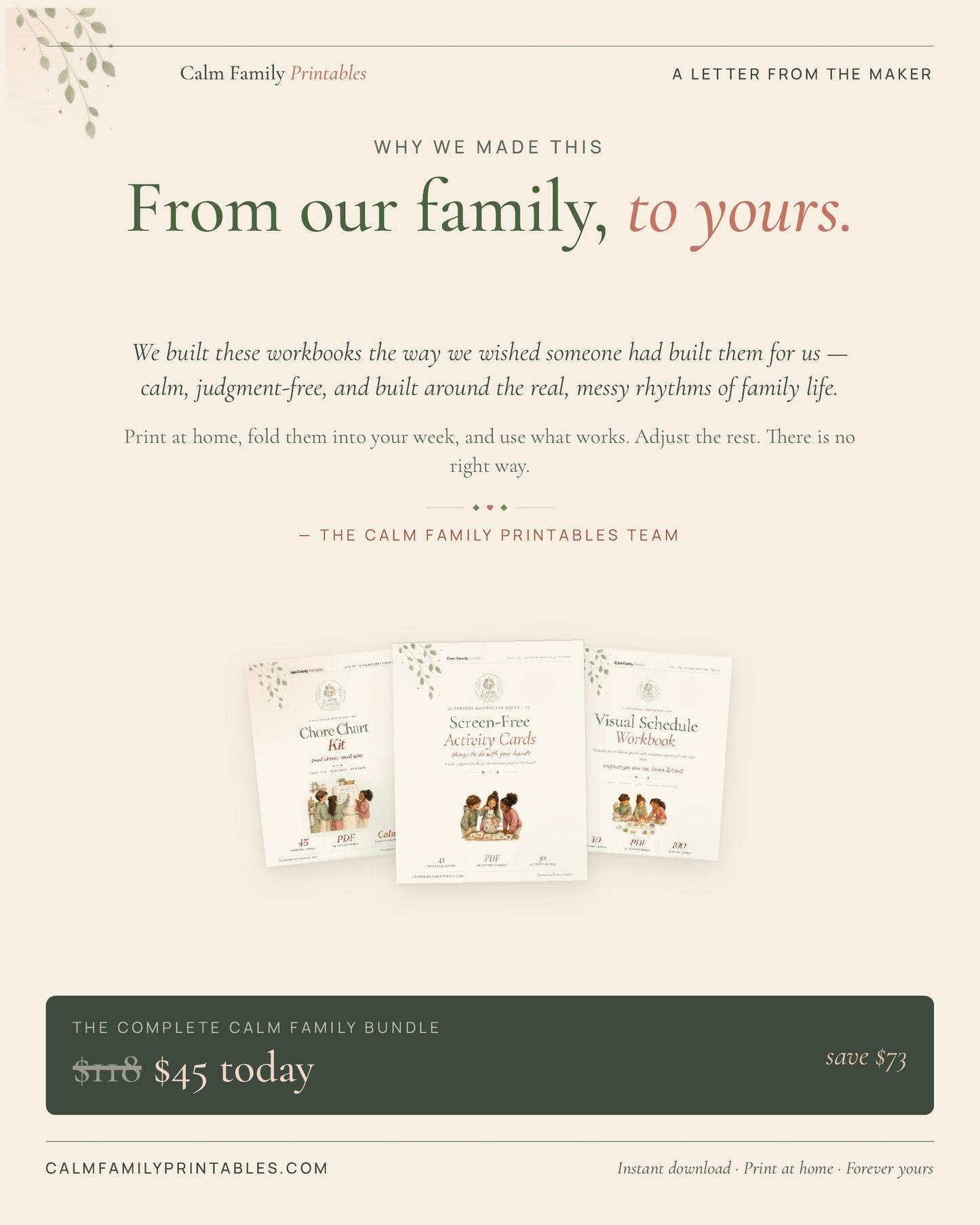 Calm Family Library from our family to yours - a personal note about the printable parenting workbook bundle