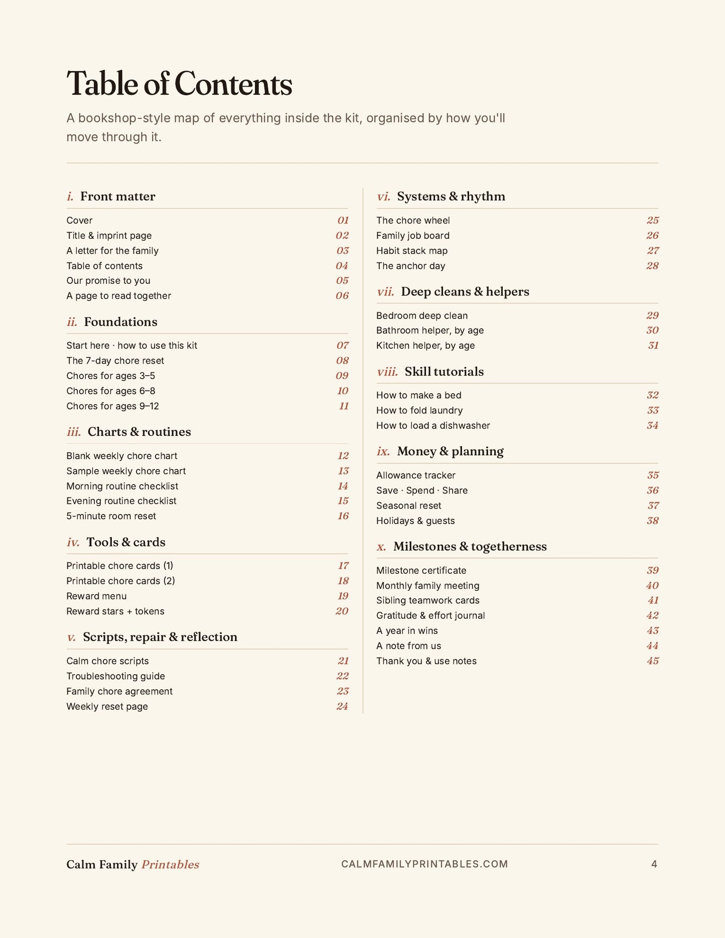 Chore Chart Workbook page 04 preview - printable kids chore chart page for the family routine