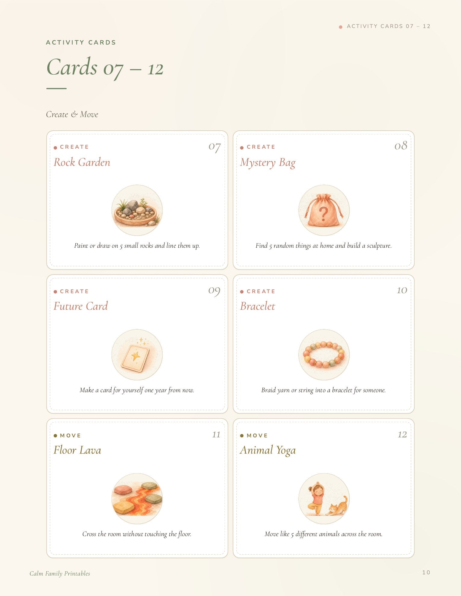 Screen-Free Activity Cards page 10 preview - printable screen-free activity card for kids