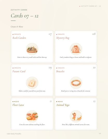 Screen-Free Activity Cards page 10 preview - printable screen-free activity card for kids