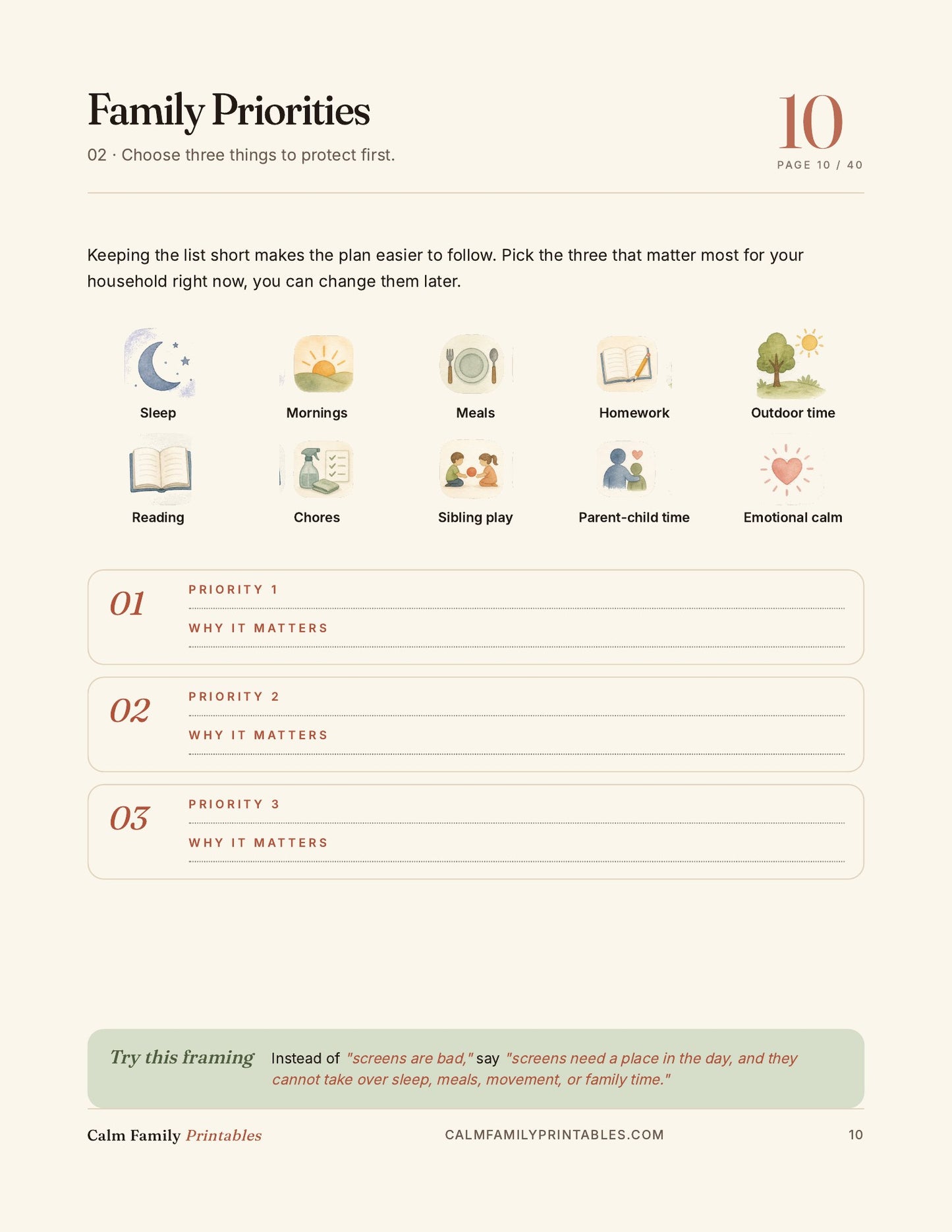 Kids Screen Time Reset Workbook page 10 preview - printable screen-time activity for parents and kids