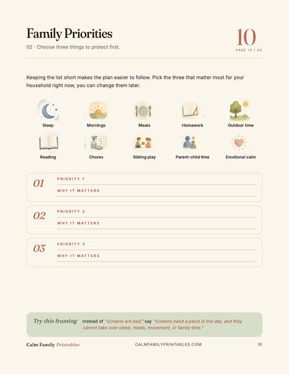 Kids Screen Time Reset Workbook page 10 preview - printable screen-time activity for parents and kids