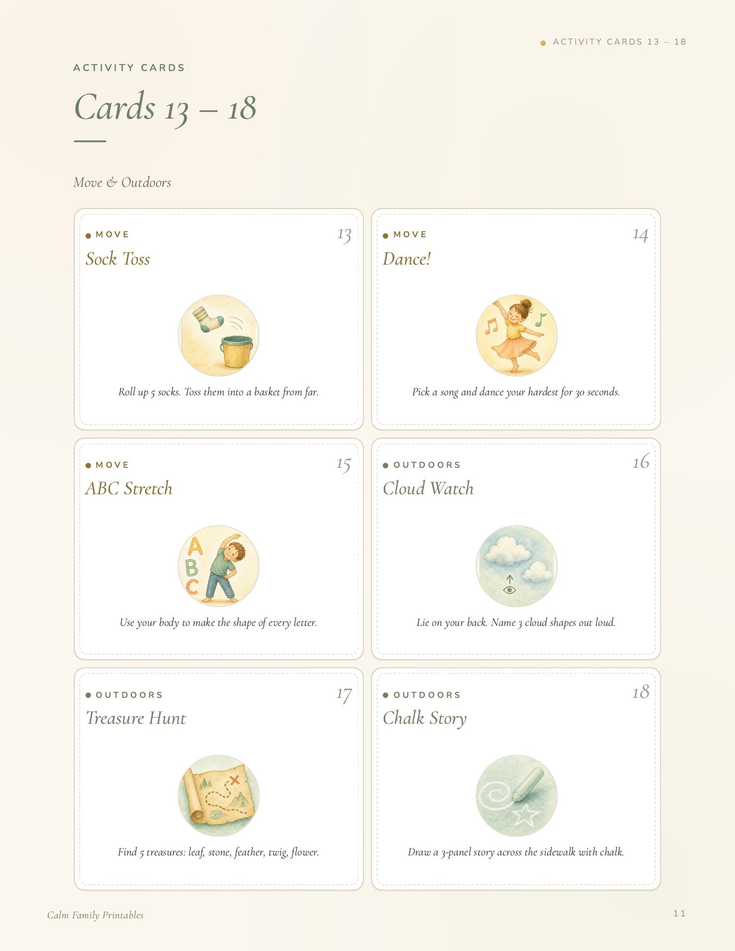 Screen-Free Activity Cards page 11 preview - printable screen-free activity card for kids