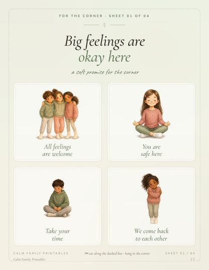 Calm Down Corner Workbook page 11 preview - printable calm-down activity for kids big feelings