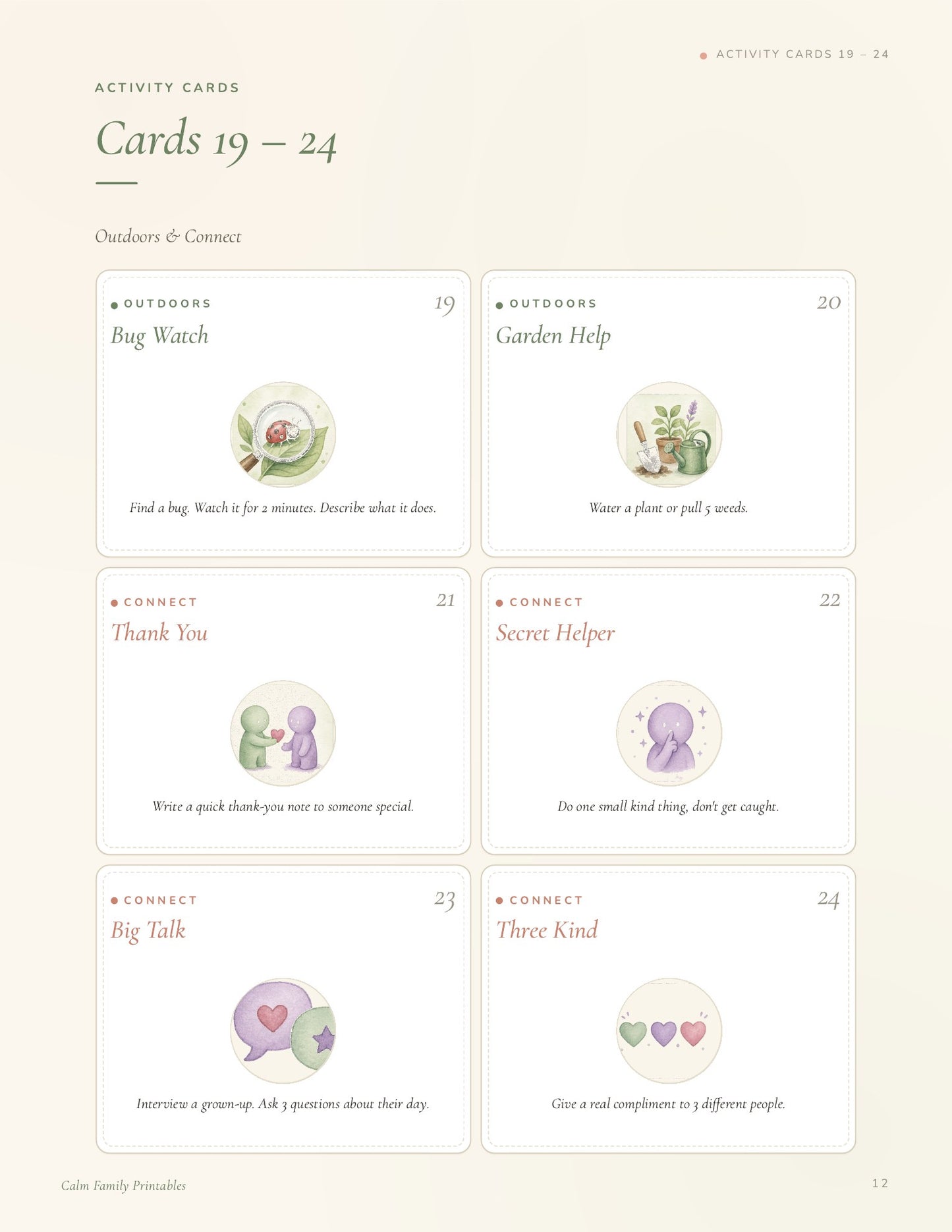 Screen-Free Activity Cards page 12 preview - printable screen-free activity card for kids