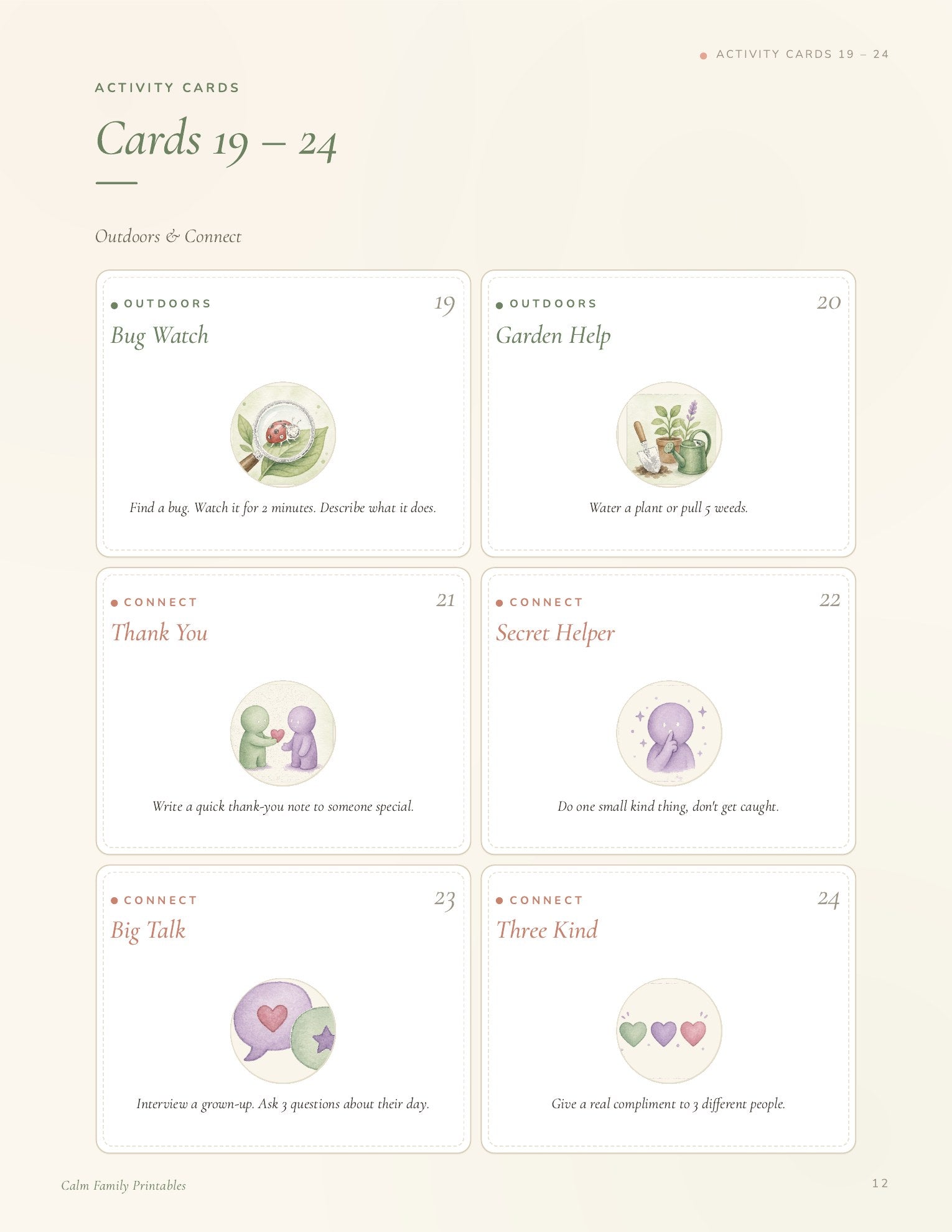 Screen-Free Activity Cards page 12 preview - printable screen-free activity card for kids