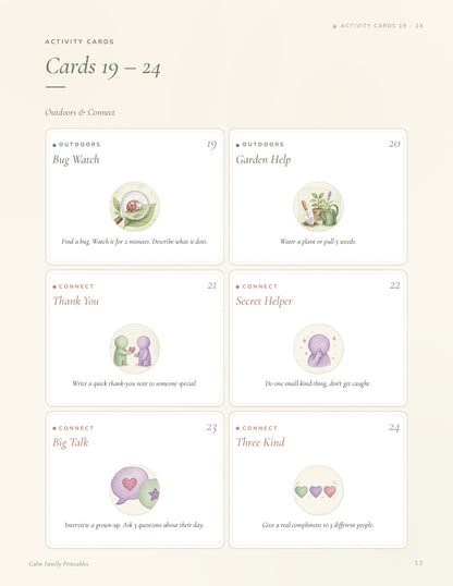 Screen-Free Activity Cards page 12 preview - printable screen-free activity card for kids