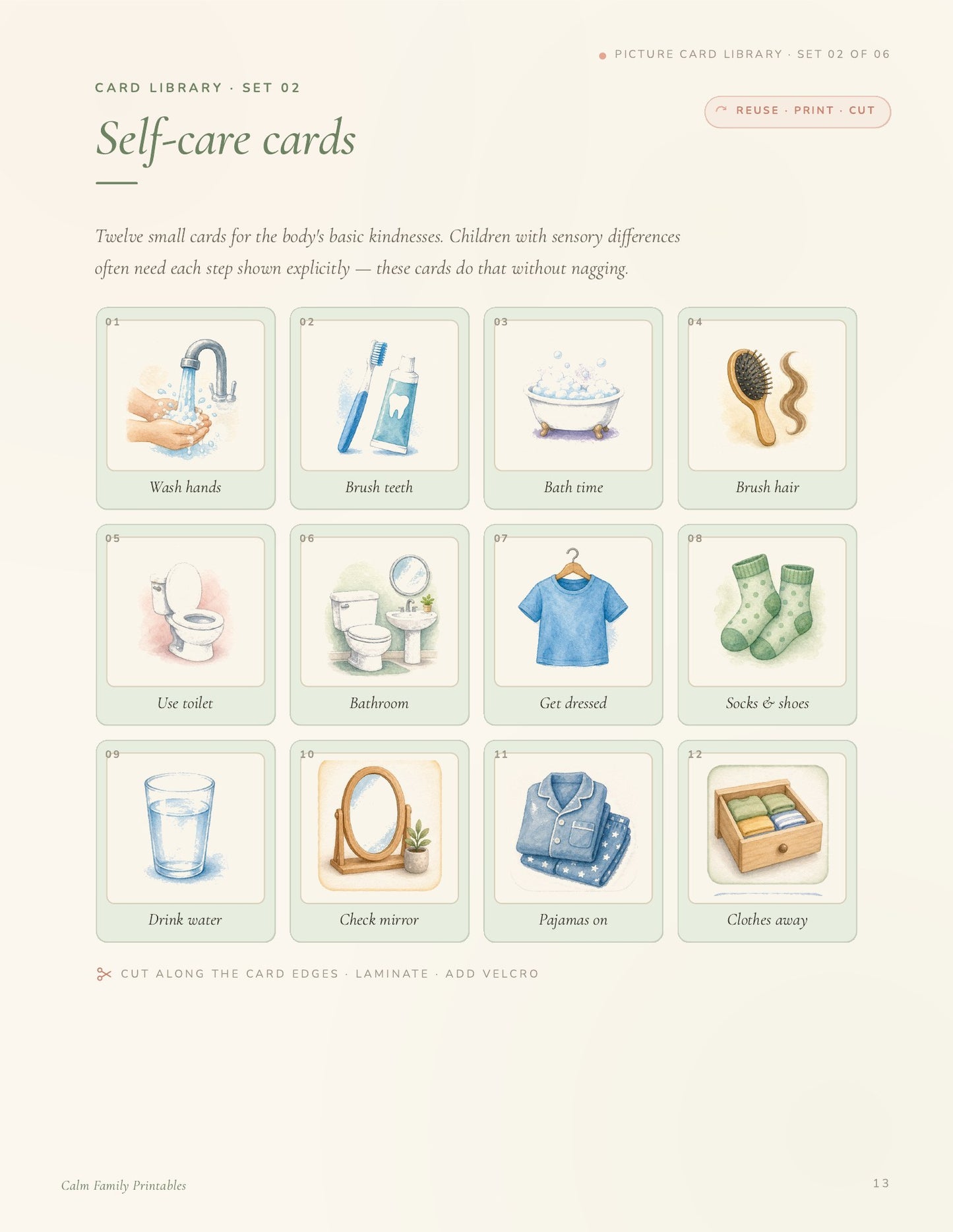 Visual Schedule Workbook page 13 preview - printable visual routine card for kids daily schedule