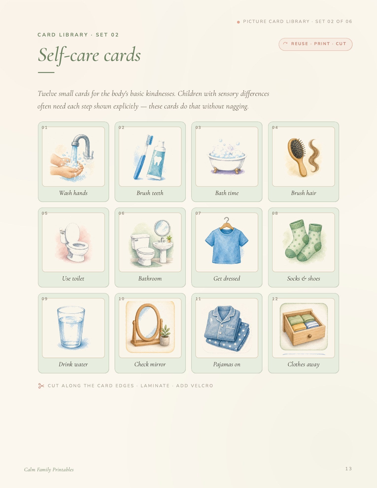 Visual Schedule Workbook page 13 preview - printable visual routine card for kids daily schedule