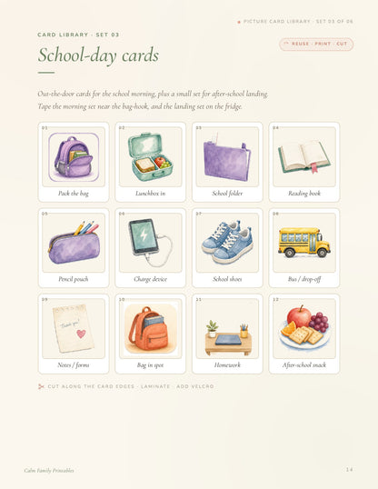 Visual Schedule Workbook page 14 preview - printable visual routine card for kids daily schedule