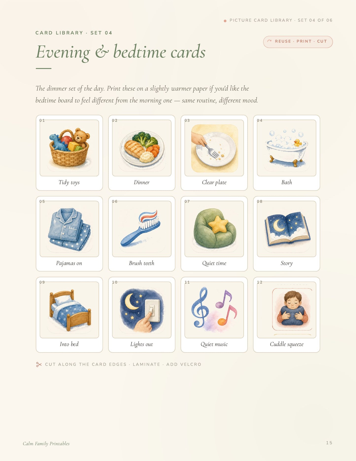Visual Schedule Workbook page 15 preview - printable visual routine card for kids daily schedule