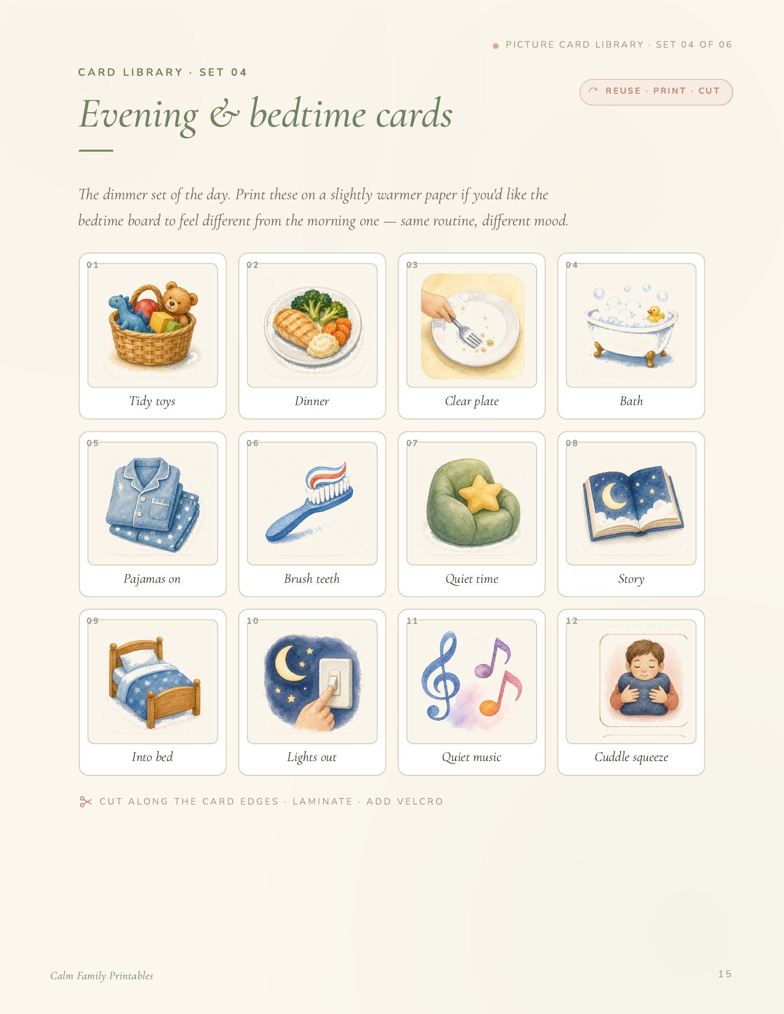 Visual Schedule Workbook page 15 preview - printable visual routine card for kids daily schedule