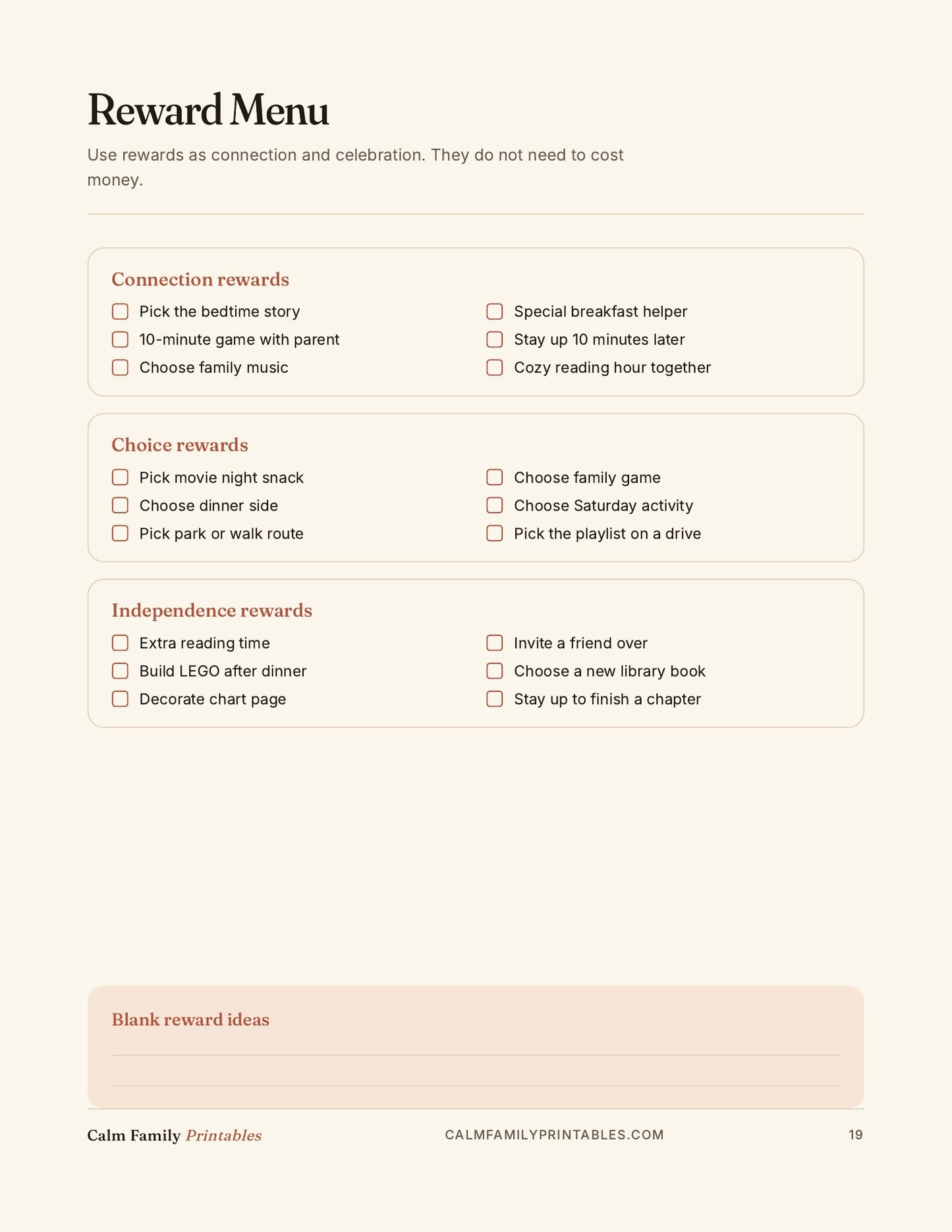 Chore Chart Workbook page 19 preview - printable kids chore chart page for the family routine