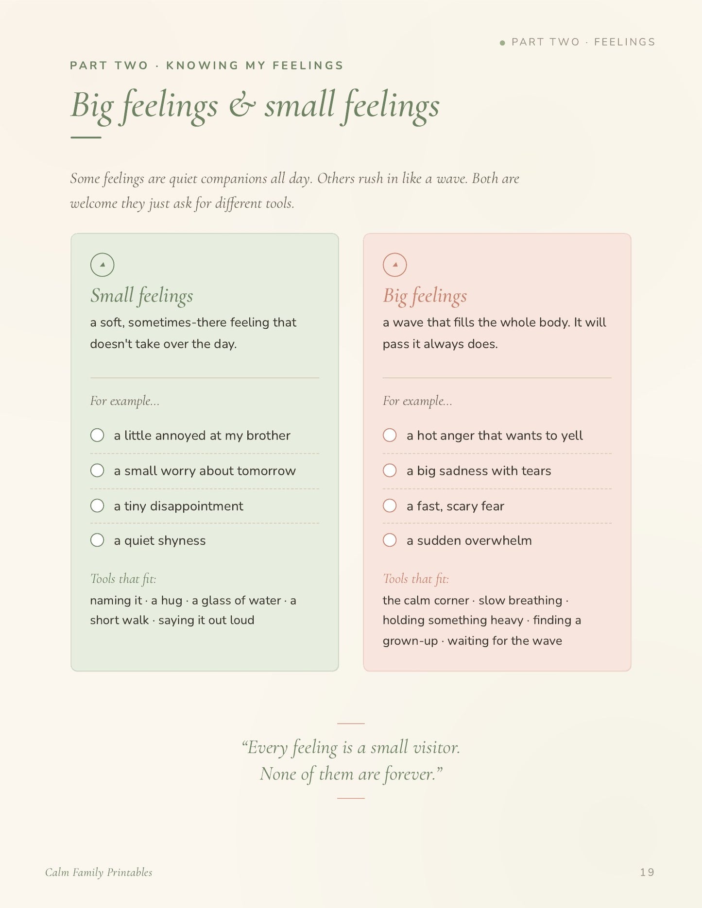 Calm Down Corner Workbook page 19 preview - printable calm-down activity for kids big feelings