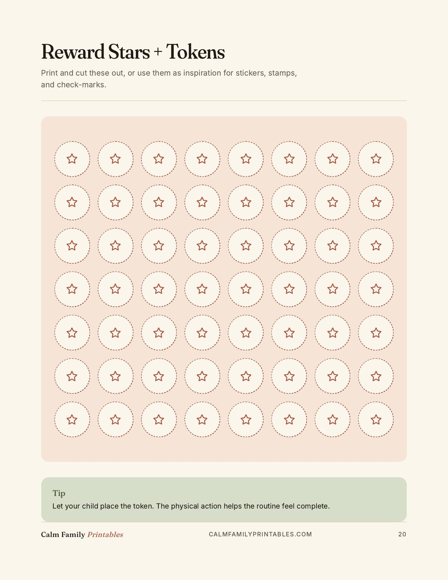 Chore Chart Workbook page 20 preview - printable kids chore chart page for the family routine