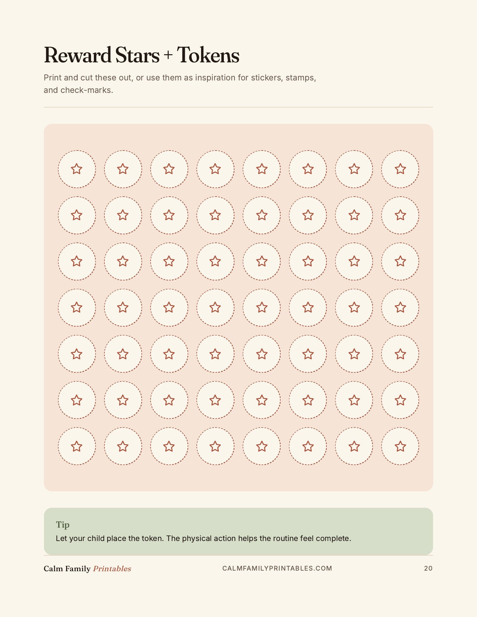 Chore Chart Workbook page 20 preview - printable kids chore chart page for the family routine