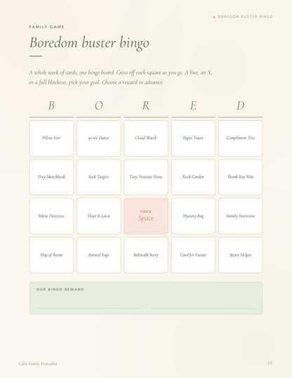Screen-Free Activity Cards page 20 preview - printable screen-free activity card for kids