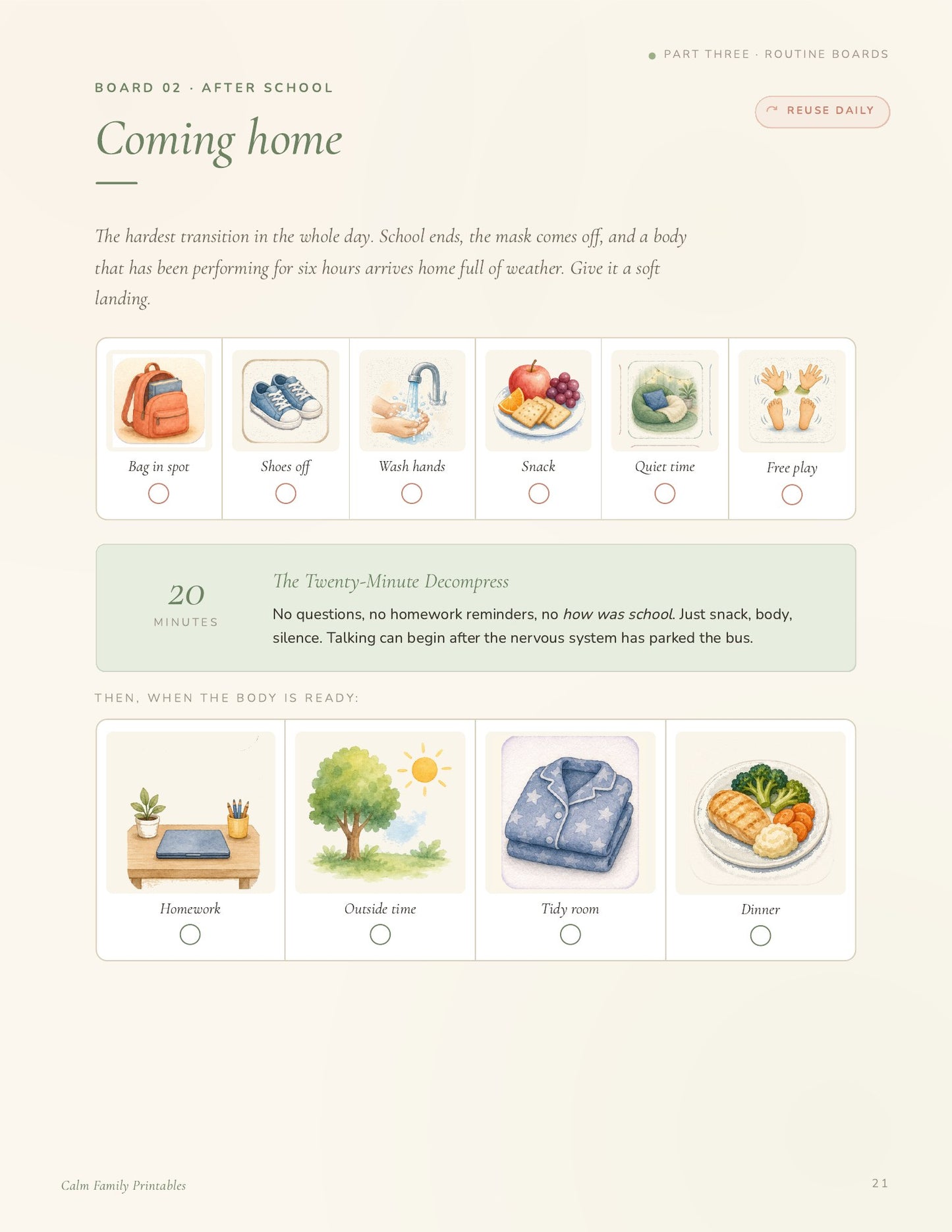 Visual Schedule Workbook page 21 preview - printable visual routine card for kids daily schedule