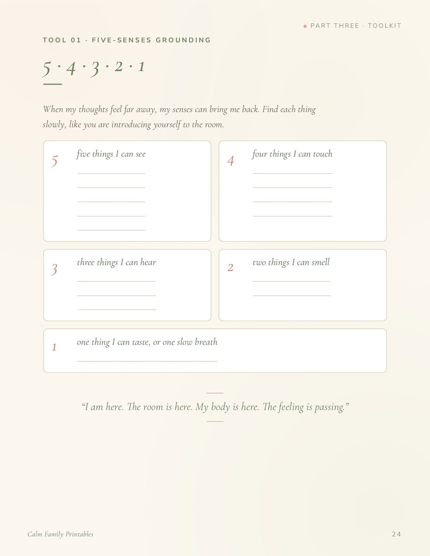 Calm Down Corner Workbook page 24 preview - printable calm-down activity for kids big feelings