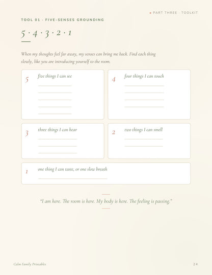 Calm Down Corner Workbook page 24 preview - printable calm-down activity for kids big feelings
