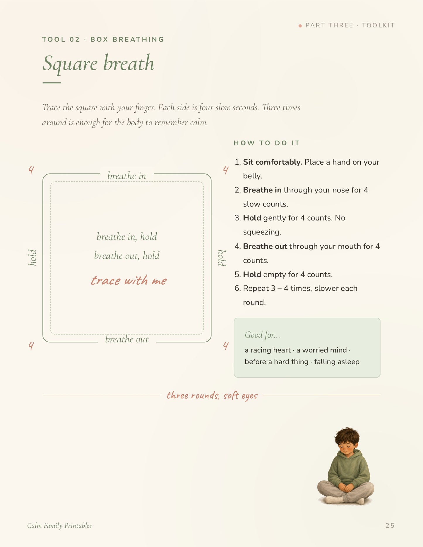Calm Down Corner Workbook page 25 preview - printable calm-down activity for kids big feelings
