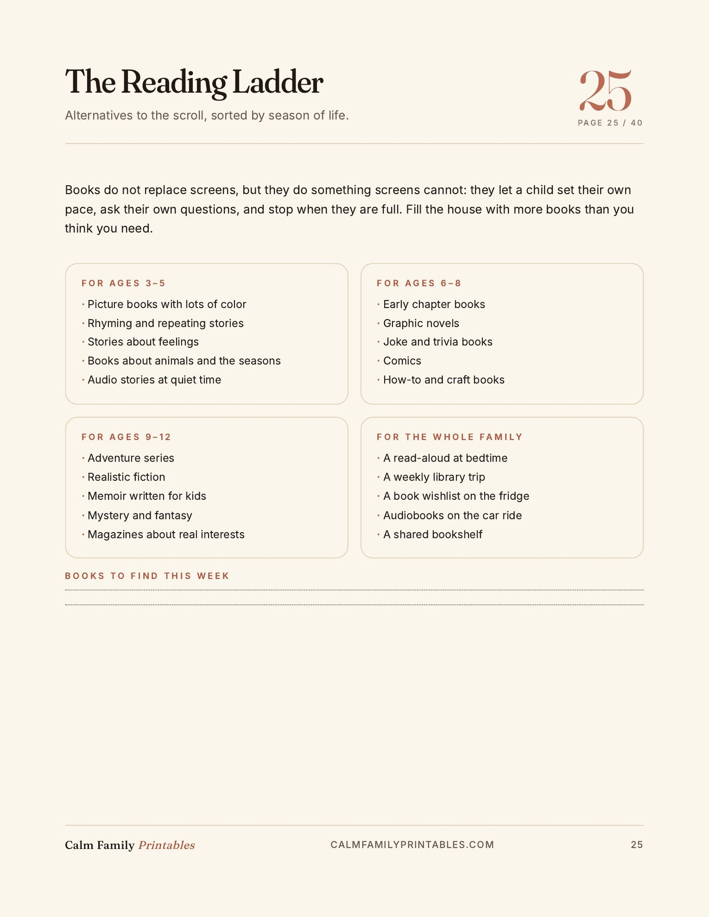 Kids Screen Time Reset Workbook page 25 preview - printable screen-time activity for parents and kids