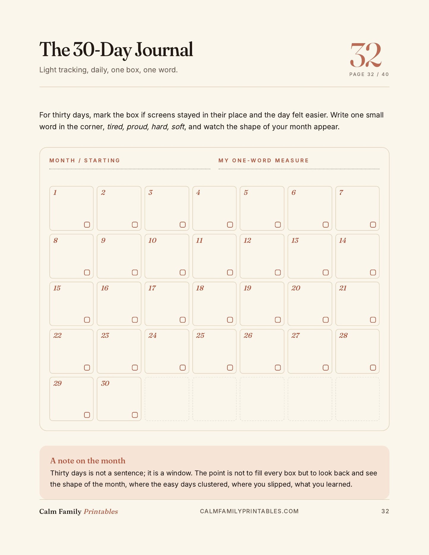 Kids Screen Time Reset Workbook page 32 preview - printable screen-time activity for parents and kids