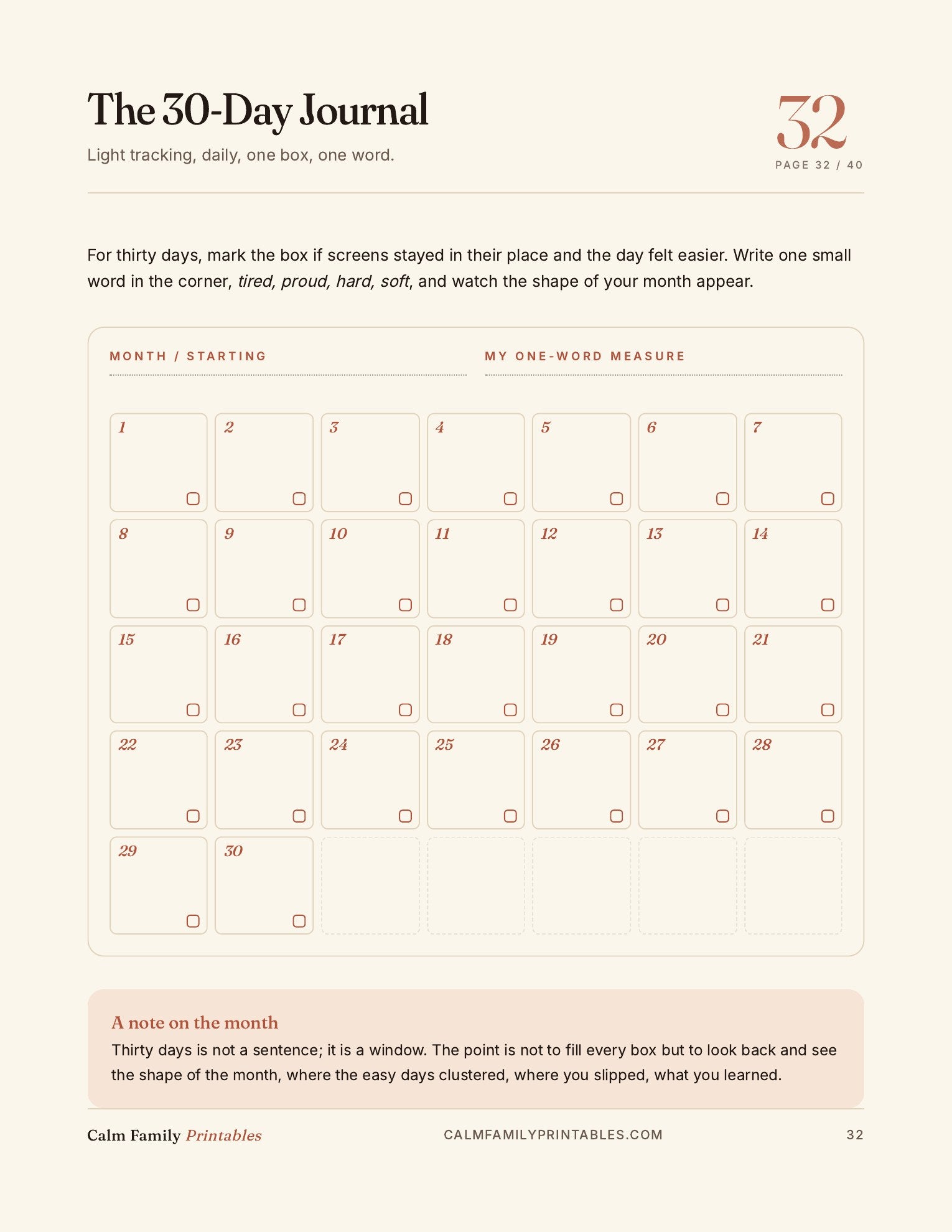 Kids Screen Time Reset Workbook page 32 preview - printable screen-time activity for parents and kids