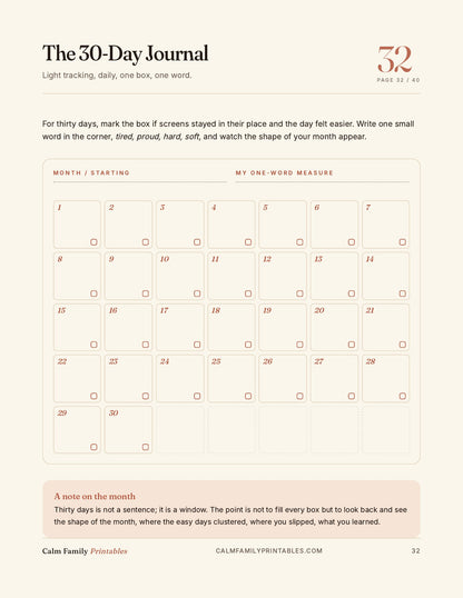 Kids Screen Time Reset Workbook page 32 preview - printable screen-time activity for parents and kids