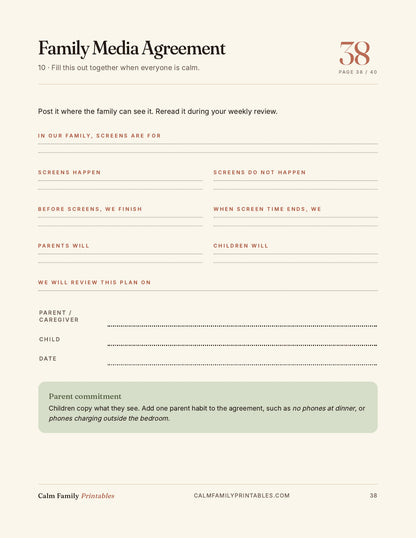 Kids Screen Time Reset Workbook page 38 preview - printable screen-time activity for parents and kids